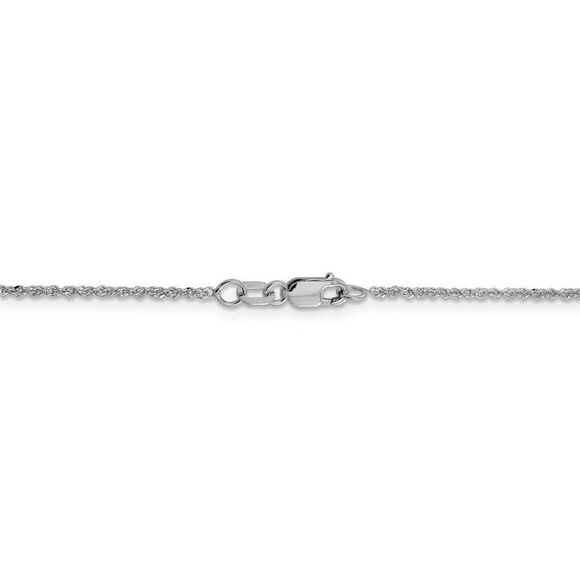 1.3mm 14k White Gold D/C Fancy Singapore Chain Necklace, 24 Inch - Picture 3 of 7